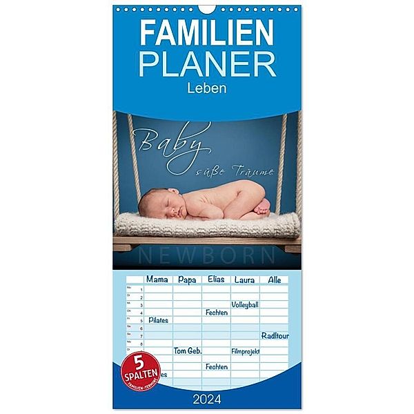 Familienplaner 2024 - Baby - süsse Träume mit 5 Spalten (Wandkalender, 21 x 45 cm) CALVENDO, Monika Schöb