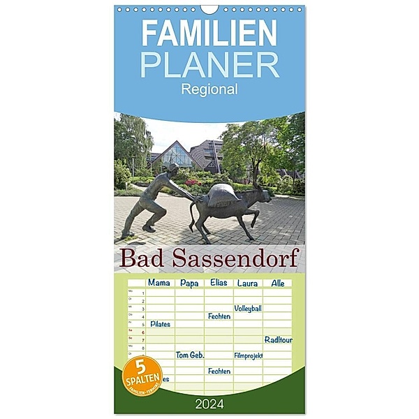 Familienplaner 2024 - Bad Sassendorf mit 5 Spalten (Wandkalender, 21 x 45 cm) CALVENDO, Janne