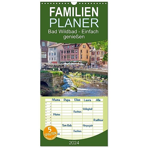 Familienplaner 2024 - Bad Wildbad - Einfach genießen mit 5 Spalten (Wandkalender, 21 x 45 cm) CALVENDO, Thomas Bartruff