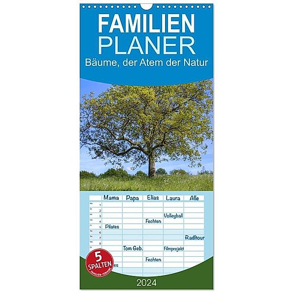 Familienplaner 2024 - Bäume, der Atem der Natur mit 5 Spalten (Wandkalender, 21 x 45 cm) CALVENDO, Christine Wirges