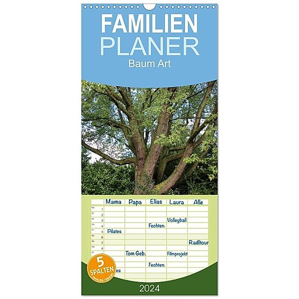 Familienplaner 2024 - Baum Art mit 5 Spalten (Wandkalender, 21 x 45 cm) CALVENDO, Andrea Ganz