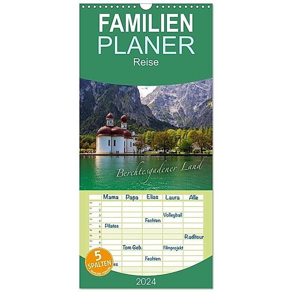 Familienplaner 2024 - Berchtesgadener Land mit 5 Spalten (Wandkalender, 21 x 45 cm) CALVENDO, Dominik Wigger