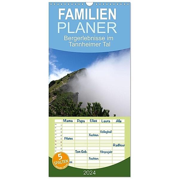 Familienplaner 2024 - Bergerlebnisse im Tannheimer Tal mit 5 Spalten (Wandkalender, 21 x 45 cm) CALVENDO, Ralf Ruppert