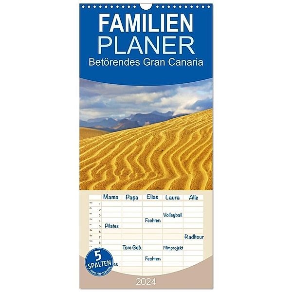 Familienplaner 2024 - Betörendes Gran Canaria mit 5 Spalten (Wandkalender, 21 x 45 cm) CALVENDO, Lucy M. Laube