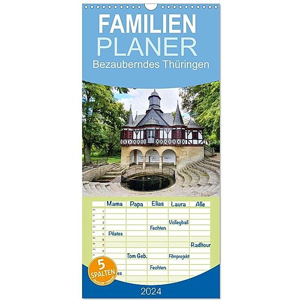 Familienplaner 2024 - Bezauberndes Thüringen mit 5 Spalten (Wandkalender, 21 x 45 cm) CALVENDO, Gisela Kruse