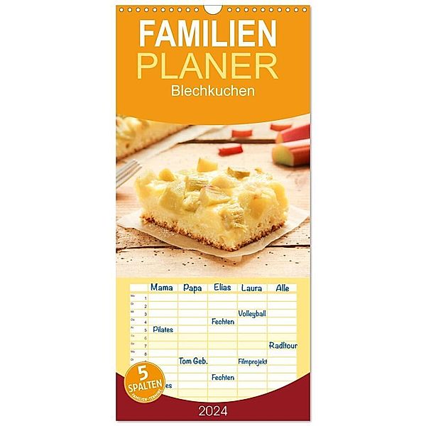 Familienplaner 2024 - Blechkuchen mit 5 Spalten (Wandkalender, 21 x 45 cm) CALVENDO, EFLStudioArt