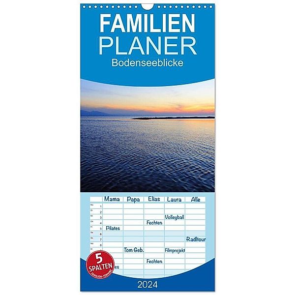 Familienplaner 2024 - Bodenseeblicke mit 5 Spalten (Wandkalender, 21 x 45 cm) CALVENDO, Manfred Kepp