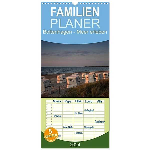 Familienplaner 2024 - Boltenhagen - Meer erleben mit 5 Spalten (Wandkalender, 21 x 45 cm) CALVENDO, Werner Gruse