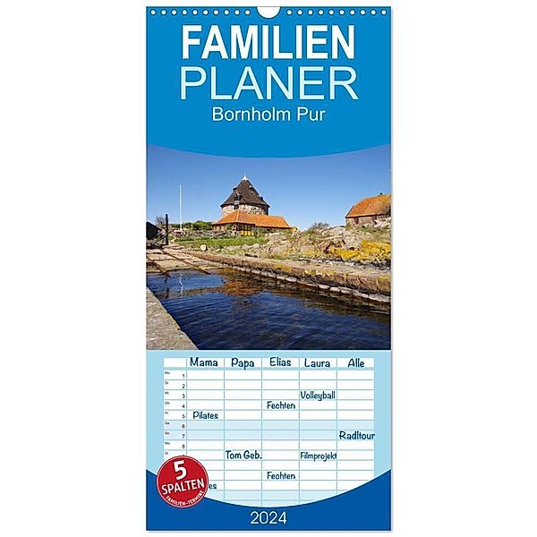 Familienplaner 2024 - Bornholm Pur mit 5 Spalten (Wandkalender, 21 x 45 cm) CALVENDO, Werner Prescher