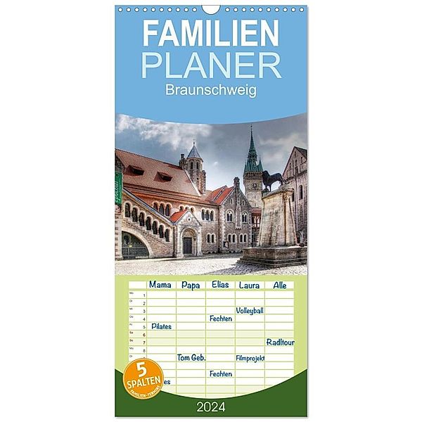 Familienplaner 2024 - Braunschweig mit 5 Spalten (Wandkalender, 21 x 45 cm) CALVENDO, Kordula Vahle