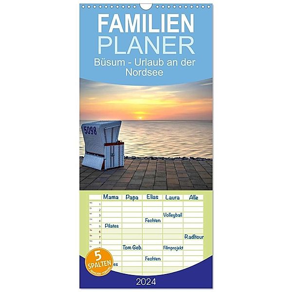 Familienplaner 2024 - Büsum - Urlaub an der Nordsee mit 5 Spalten (Wandkalender, 21 x 45 cm) CALVENDO, Katja Xenikis