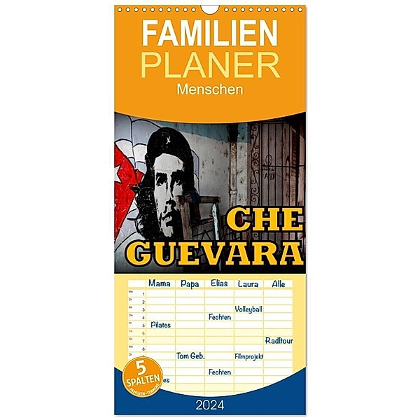 Familienplaner 2024 - CHE GUEVARA mit 5 Spalten (Wandkalender, 21 x 45 cm) CALVENDO, Henning von Löwis of Menar