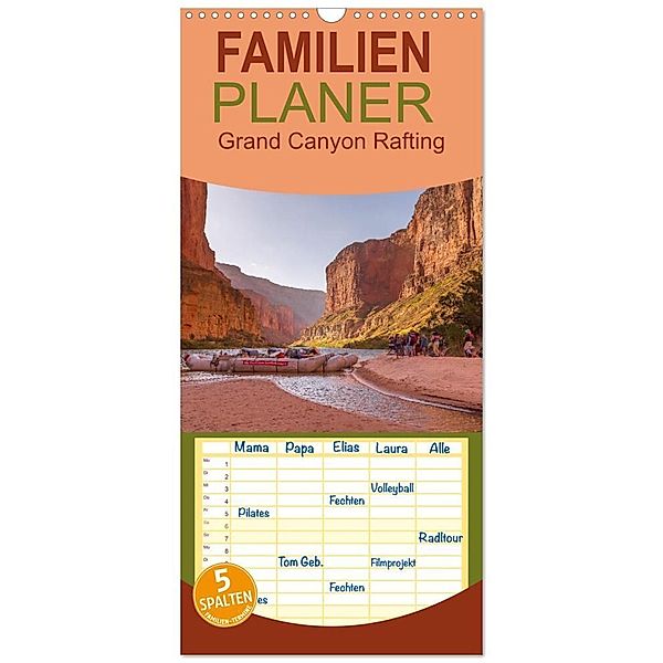 Familienplaner 2024 - Colorado River Rafting im Grand Canyon mit 5 Spalten (Wandkalender, 21 x 45 cm) CALVENDO, Britta Lieder Brittasiehtdiewelt