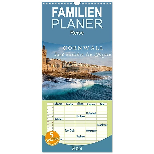 Familienplaner 2024 - Cornwall - Land zwischen den Meeren mit 5 Spalten (Wandkalender, 21 x 45 cm) CALVENDO, Christian Müringer