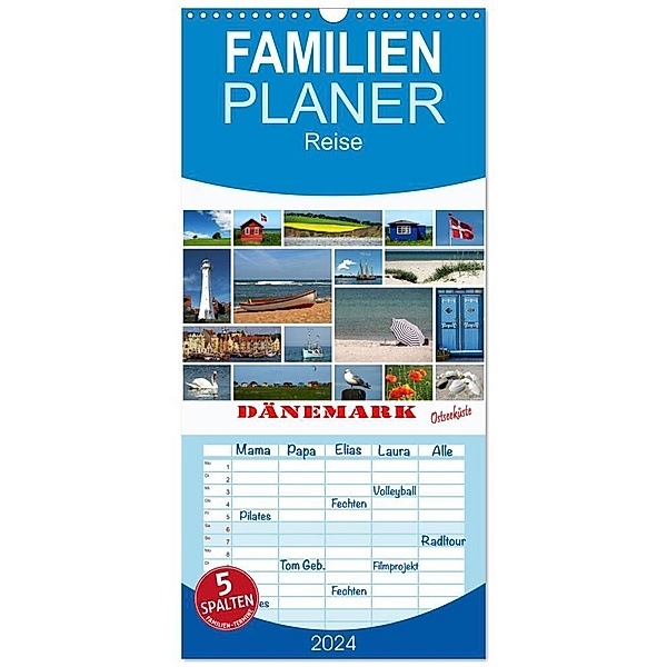 Familienplaner 2024 - Dänemark - Ostseeküste mit 5 Spalten (Wandkalender, 21 x 45 cm) CALVENDO, Carina-Fotografie