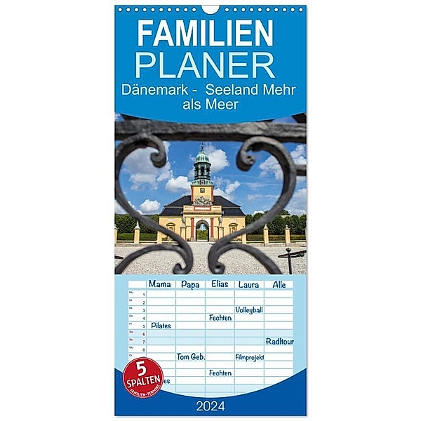 Familienplaner 2024 - Dänemark - Seeland Mehr als Meer mit 5 Spalten (Wandkalender, 21 x 45 cm) CALVENDO, pixs:sell