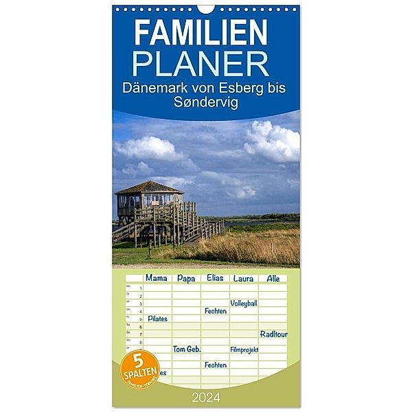 Familienplaner 2024 - Dänemarks Nordseeküste - von Esbjerg bis Sondervig mit 5 Spalten (Wandkalender, 21 x 45 cm) CALVENDO, Dieter W. Hack