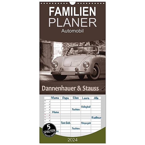 Familienplaner 2024 - Dannenhauer & Stauss mit 5 Spalten (Wandkalender, 21 x 45 cm) CALVENDO, Stefan Bau