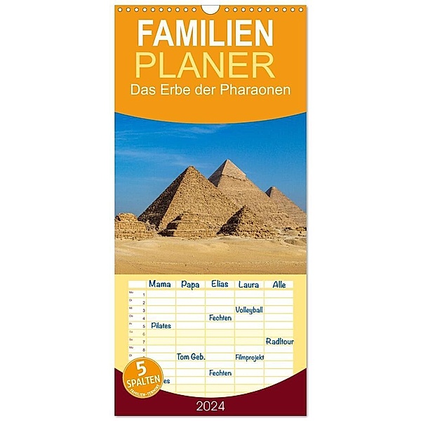 Familienplaner 2024 - Das Erbe der Pharaonen mit 5 Spalten (Wandkalender, 21 x 45 cm) CALVENDO, Roland Brack
