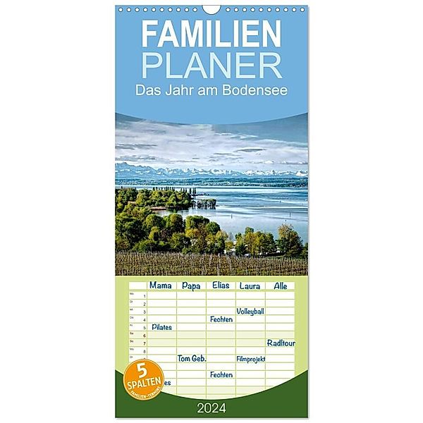 Familienplaner 2024 - Das Jahr am Bodensee mit 5 Spalten (Wandkalender, 21 x 45 cm) CALVENDO, Christof Vieweg