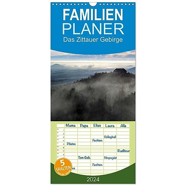 Familienplaner 2024 - Das Zittauer Gebirge - mit 5 Spalten (Wandkalender, 21 x 45 cm) CALVENDO, Calvendo