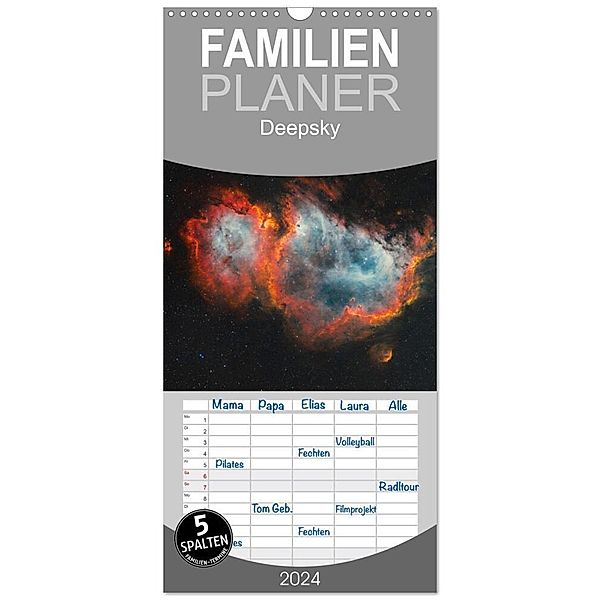 Familienplaner 2024 - Deepsky 2024 mit 5 Spalten (Wandkalender, 21 x 45 cm) CALVENDO, Reinhold Wittich