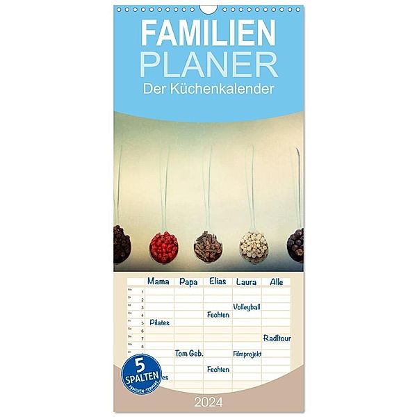 Familienplaner 2024 - Der Küchenkalender mit 5 Spalten (Wandkalender, 21 x 45 cm) CALVENDO, Heike Hultsch