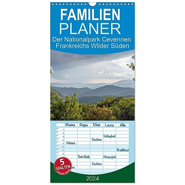Familienplaner 2024 - Der Nationalpark Cevennen - Frankreichs wilder Süden mit 5 Spalten (Wandkalender, 21 x 45 cm) CALVENDO, Fabian Rieger
