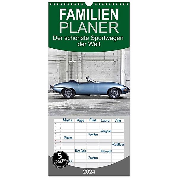Familienplaner 2024 - Der schönste Sportwagen der Welt mit 5 Spalten (Wandkalender, 21 x 45 cm) CALVENDO, insideportugal
