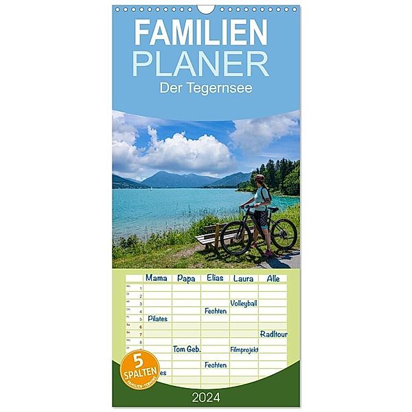 Familienplaner 2024 - Der Tegernsee - Urlaubsparadies Bayerische Voralpen mit 5 Spalten (Wandkalender, 21 x 45 cm) CALVENDO, Dirk Meutzner