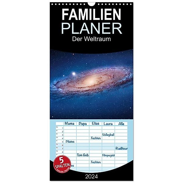 Familienplaner 2024 - Der Weltraum. Spektakuläre Gasnebel und Galaxien mit 5 Spalten (Wandkalender, 21 x 45 cm) CALVENDO, Elisabeth Stanzer