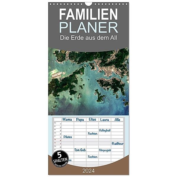 Familienplaner 2024 - Die Erde aus dem All mit 5 Spalten (Wandkalender, 21 x 45 cm) CALVENDO, Christian Pauschert