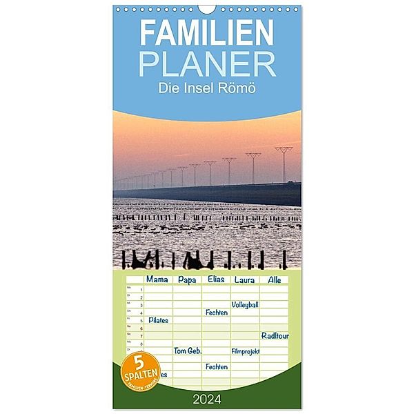 Familienplaner 2024 - Die Insel Römö mit 5 Spalten (Wandkalender, 21 x 45 cm) CALVENDO, Akrema-Photography, Neetze