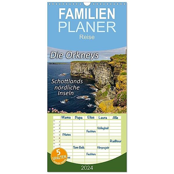 Familienplaner 2024 - Die Orkneys - Schottlands nördliche Inseln mit 5 Spalten (Wandkalender, 21 x 45 cm) CALVENDO, Leon Uppena (GdT)