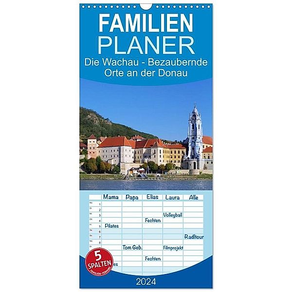 Familienplaner 2024 - Die Wachau - Bezaubernde Orte an der Donau mit 5 Spalten (Wandkalender, 21 x 45 cm) CALVENDO, LianeM