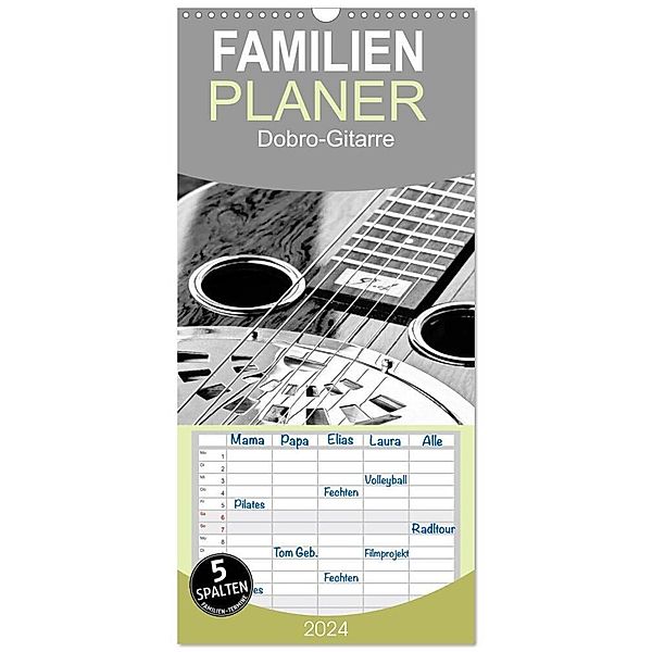 Familienplaner 2024 - Dobro-Gitarre mit 5 Spalten (Wandkalender, 21 x 45 cm) CALVENDO, Silvia Drafz
