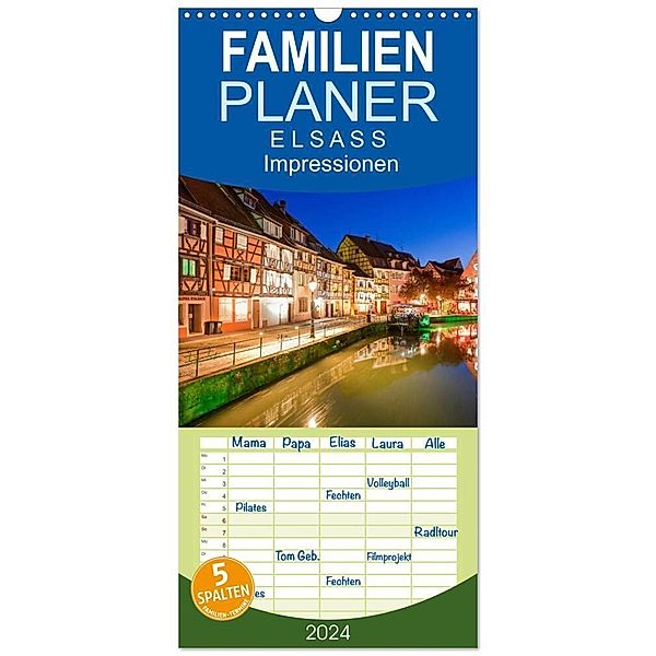 Familienplaner 2024 - E L S A S S Impressionen mit 5 Spalten (Wandkalender, 21 x 45 cm) CALVENDO, Werner Dieterich