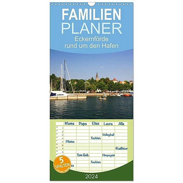 Familienplaner 2024 - Eckernförde - Impressionen rund um den Hafen mit 5 Spalten (Wandkalender, 21 x 45 cm) CALVENDO, Steffani Lehmann