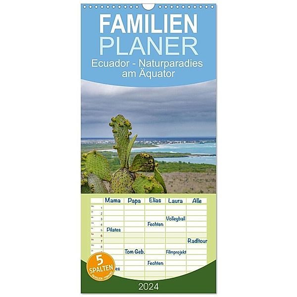 Familienplaner 2024 - Ecuador - Naturparadies am Äquator mit 5 Spalten (Wandkalender, 21 x 45 cm) CALVENDO, Tom Czermak