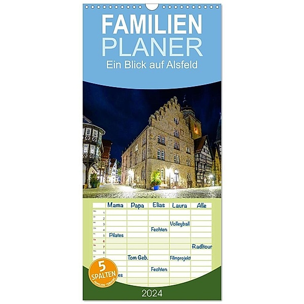 Familienplaner 2024 - Ein Blick auf Alsfeld mit 5 Spalten (Wandkalender, 21 x 45 cm) CALVENDO, Markus W. Lambrecht