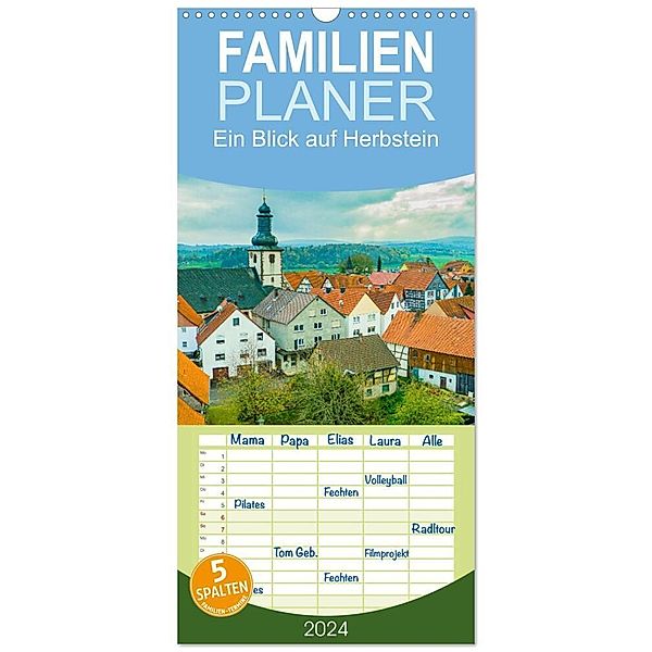 Familienplaner 2024 - Ein Blick auf Herbstein mit 5 Spalten (Wandkalender, 21 x 45 cm) CALVENDO, Markus W. Lambrecht