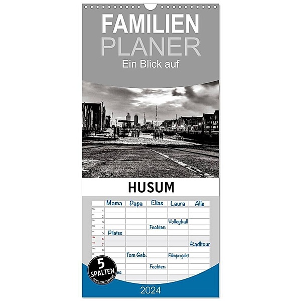 Familienplaner 2024 - Ein Blick auf Husum mit 5 Spalten (Wandkalender, 21 x 45 cm) CALVENDO, Markus W. Lambrecht