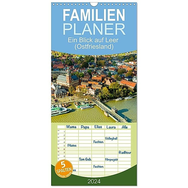 Familienplaner 2024 - Ein Blick auf Leer (Ostfriesland) mit 5 Spalten (Wandkalender, 21 x 45 cm) CALVENDO, Markus W. Lambrecht