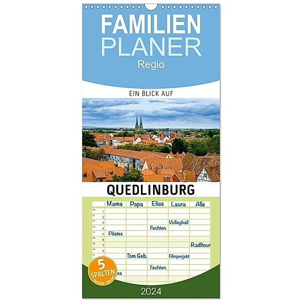 Familienplaner 2024 - Ein Blick auf Quedlinburg mit 5 Spalten (Wandkalender, 21 x 45 cm) CALVENDO, Markus W. Lambrecht