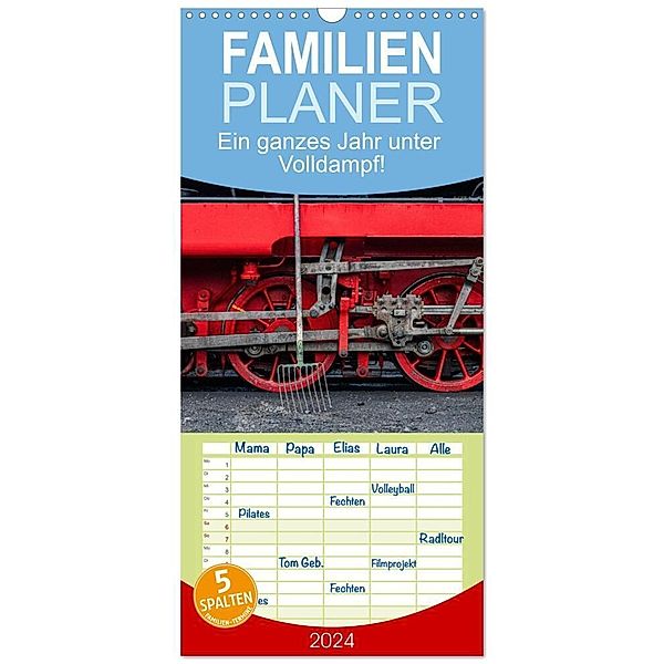 Familienplaner 2024 - Ein ganzes Jahr unter Volldampf! mit 5 Spalten (Wandkalender, 21 x 45 cm) CALVENDO, Stefan Schröder