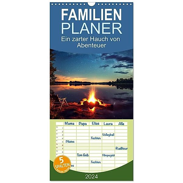 Familienplaner 2024 - Ein zarter Hauch von Abenteuer mit 5 Spalten (Wandkalender, 21 x 45 cm) CALVENDO, Kerstin Waurick