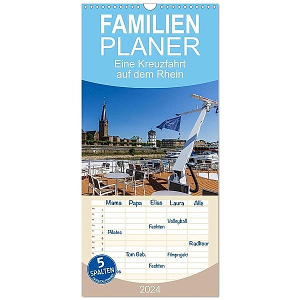 Familienplaner 2024 - Eine Kreuzfahrt auf dem Rhein mit 5 Spalten (Wandkalender, 21 x 45 cm) CALVENDO, mitifoto, Düsseldorf