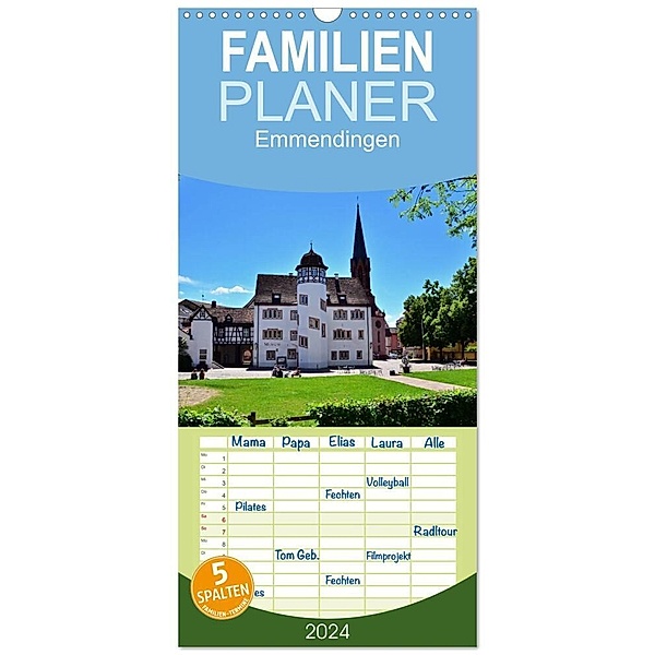 Familienplaner 2024 - Emmendingen mit 5 Spalten (Wandkalender, 21 x 45 cm) CALVENDO, Ingo Laue