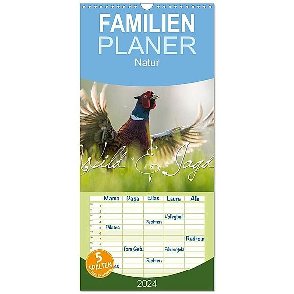 Familienplaner 2024 - Emotionale Momente: Wild und Jagd. mit 5 Spalten (Wandkalender, 21 x 45 cm) CALVENDO, Ingo Gerlach