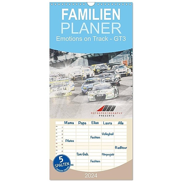 Familienplaner 2024 - Emotions on Track - Langstreckenmeisterschaft am Nürburgring - GT3 mit 5 Spalten (Wandkalender, 21 x 45 cm) CALVENDO, Christian Schick